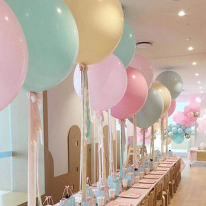 36" Jumbo Pastel Round Macaron Latex Wedding Balloons - Pink, Blue, Yellow