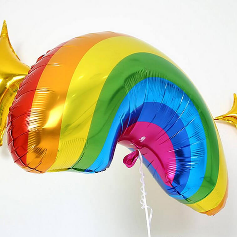 90cm x 57cm Jumbo Super Shape Rainbow Foil Balloon - Online Party Supplies
