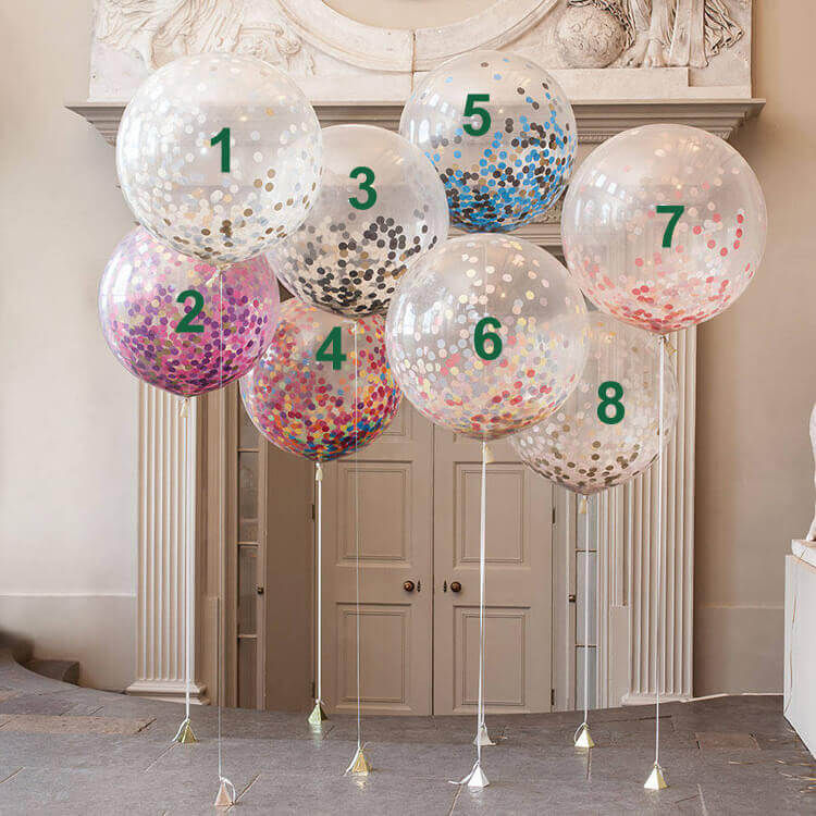 36" Jumbo Round Confetti Latex Wedding Baby Bridal Shower Balloons