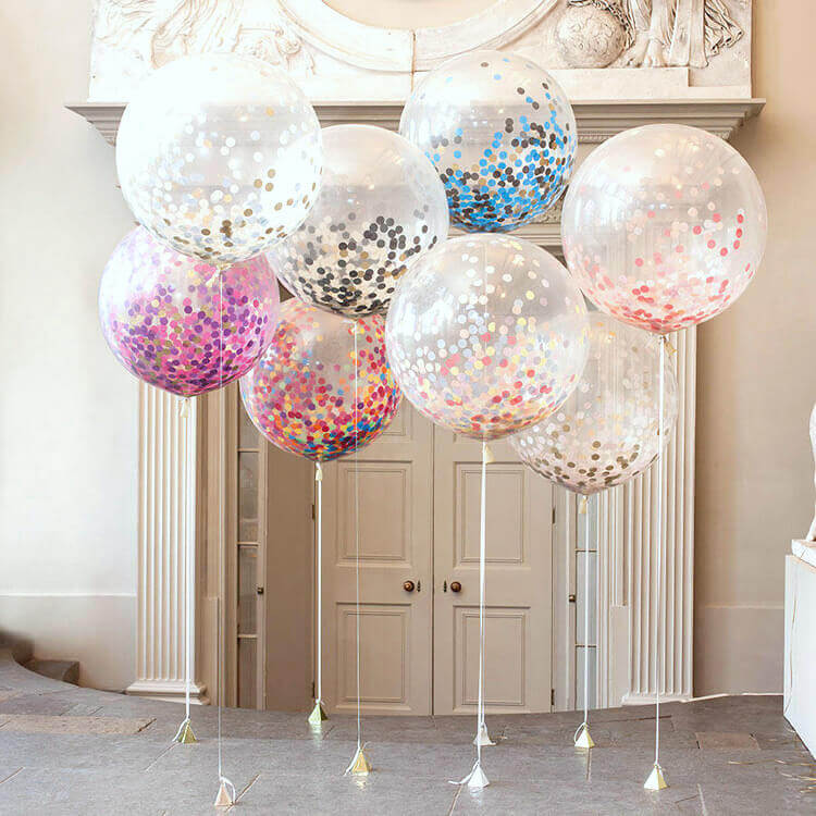 36" Jumbo Round Confetti Latex Wedding Baby Bridal Shower Balloons