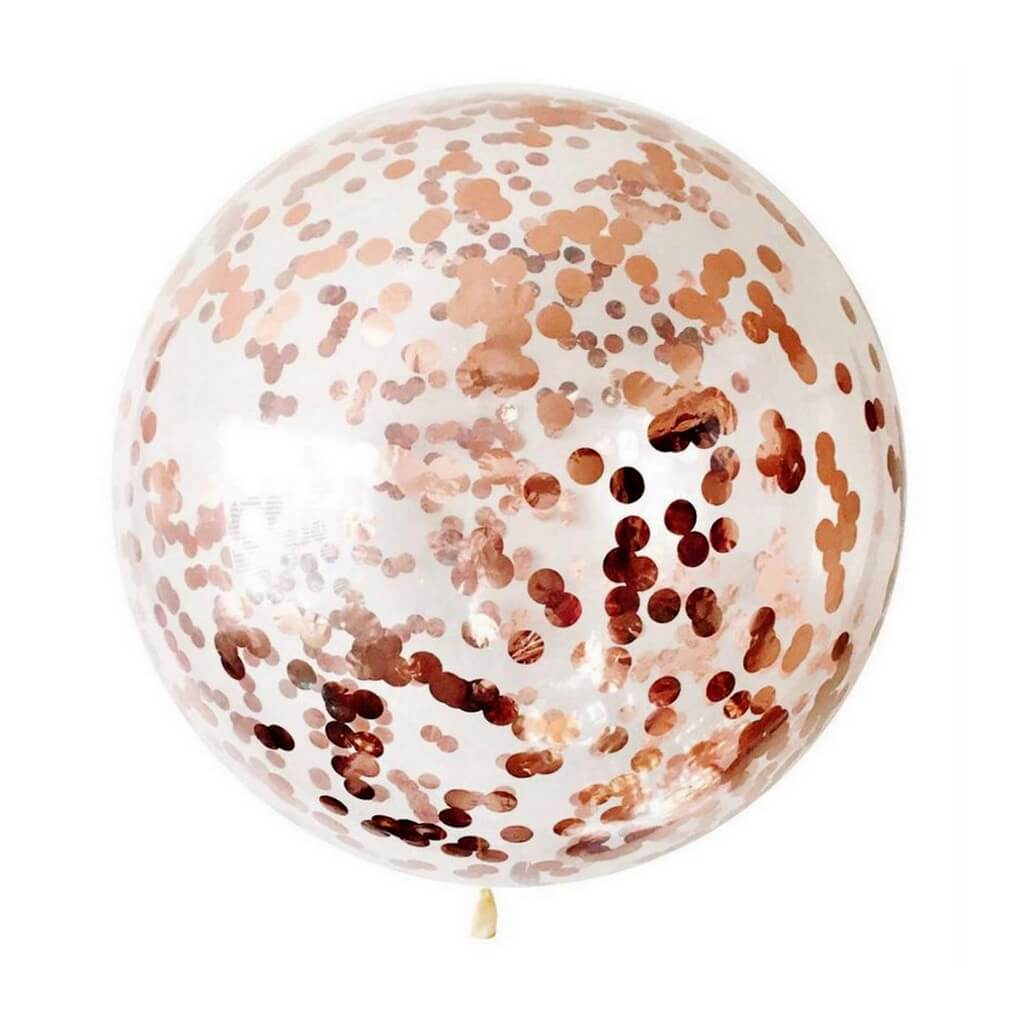 Online Party Supplies Australia 36 Inch Jumbo Round Rose Gold Foil Confetti Latex Wedding Balloon