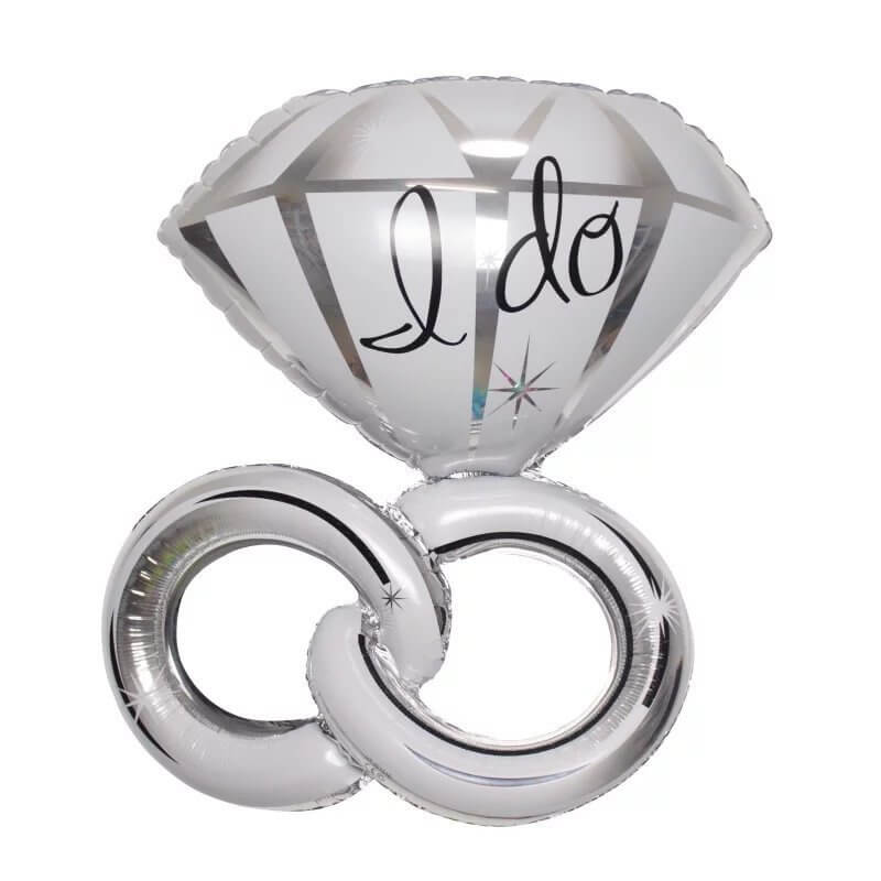 39" Silver 'I Do' Diamond Ring Wedding Engagement Bridal Shower Hen Party Foil Balloon