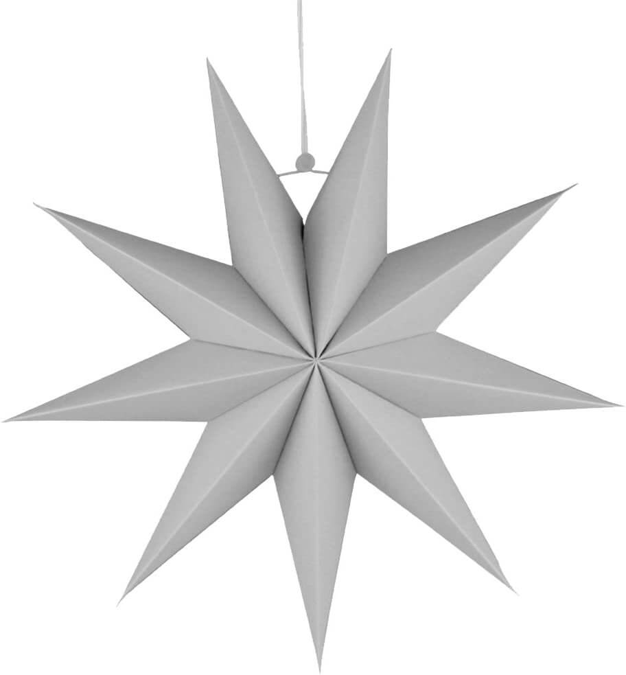 3D 30cm Nine-pointed Paper Star Lantern - Grey