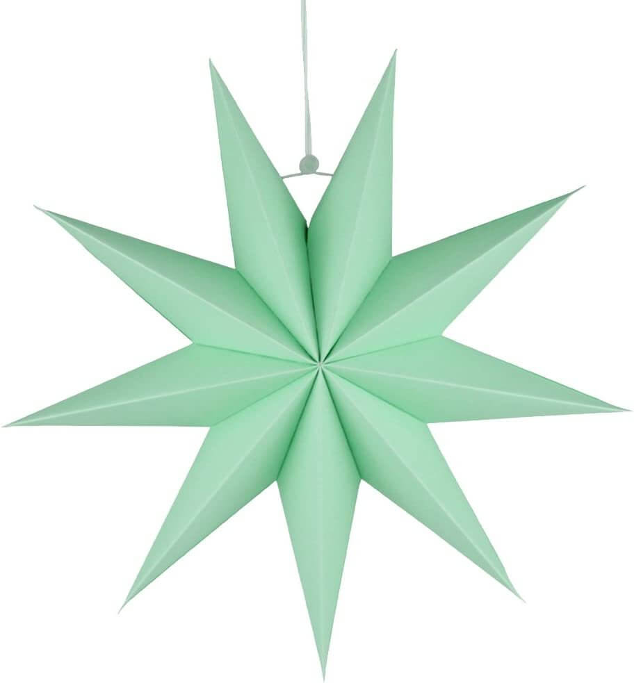 3D 30cm Nine-pointed Paper Star Lantern - Mint Green