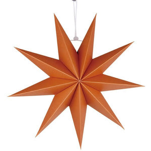 3D 30cm Orange Folded Paper Nine-pointed Star Lantern Wall Hanging Decorative Ornament