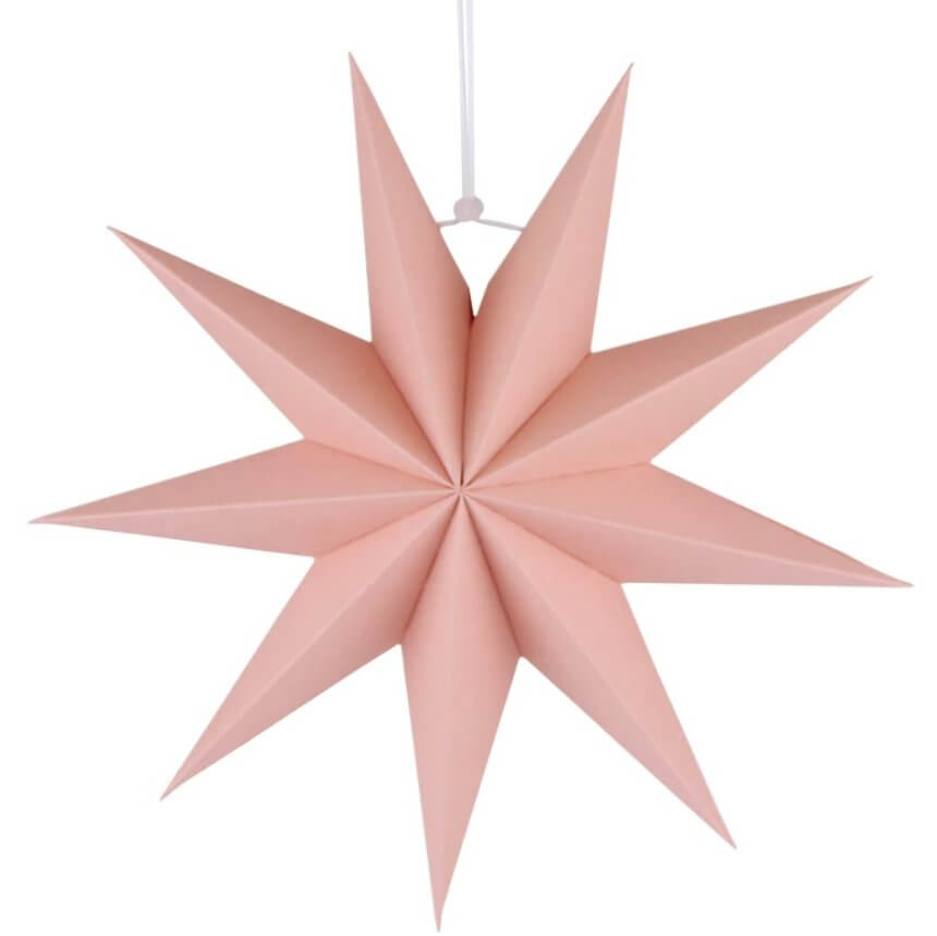 3D 30cm Nine-pointed Paper Star Lantern - Pink