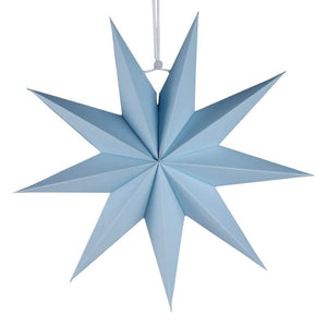 3D 30cm Sky Blue Folded Paper Nine-pointed Star Lantern Wall Hanging Decorative Ornament