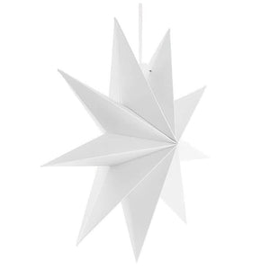 3D 30cm White Folded Paper Nine-pointed Star Lantern Wall Hanging Decorative Ornament