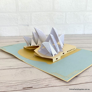 Handmade Sydney Opera House Australia 3D Pop Up Greeting Card - World Famous Building Pop Cards