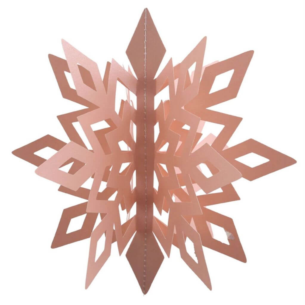 Pastel Pink Glitter Snowflake Paper Ornaments for Winter-Themed Events