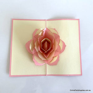Online party supplies Handmade Red and Pink Rose Flower 3D Pop Up Card - Pop Up Flower Cards