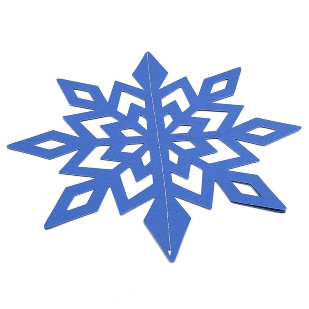 Pack of 6 3D Dark Blue Glitter Snowflake Decorations for Ceiling and Windows