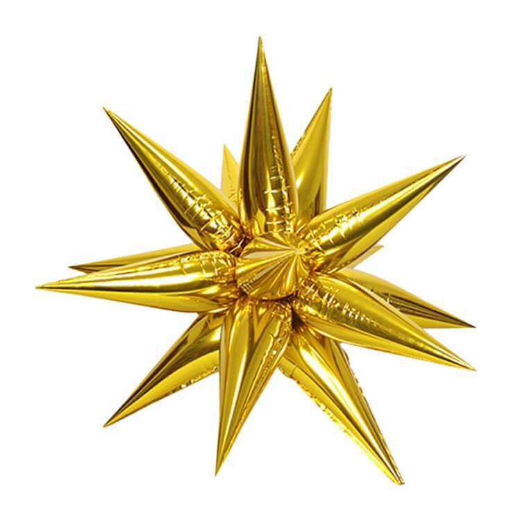 3D Burst Star Foil Balloon 12 Pack
