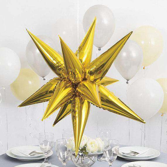 3D Burst Star Foil Balloon 12 Pack