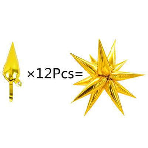 3D Burst Star Foil Balloon 12 Pack