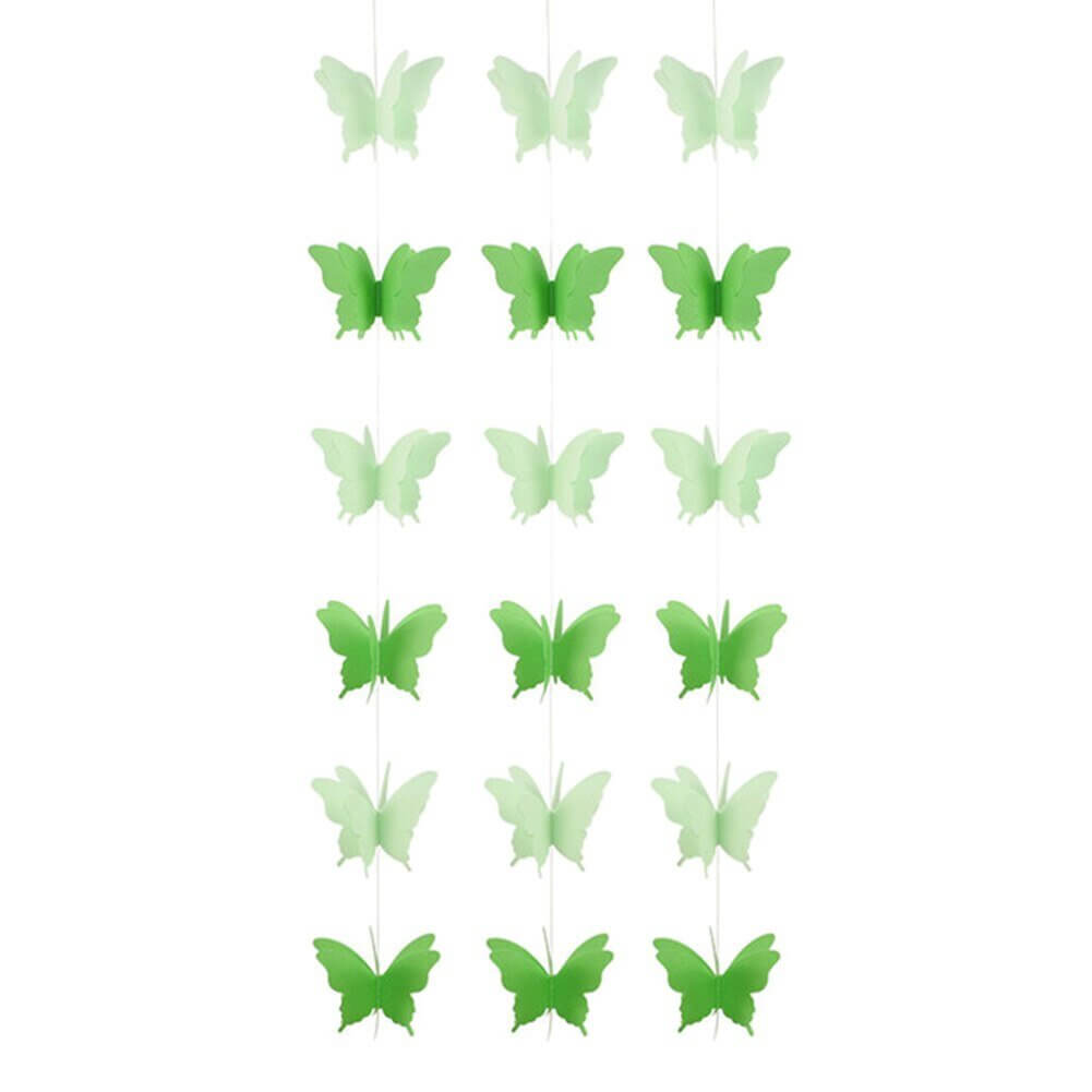 3D Green Butterfly Paper Garland Decorative Hanging Decorations