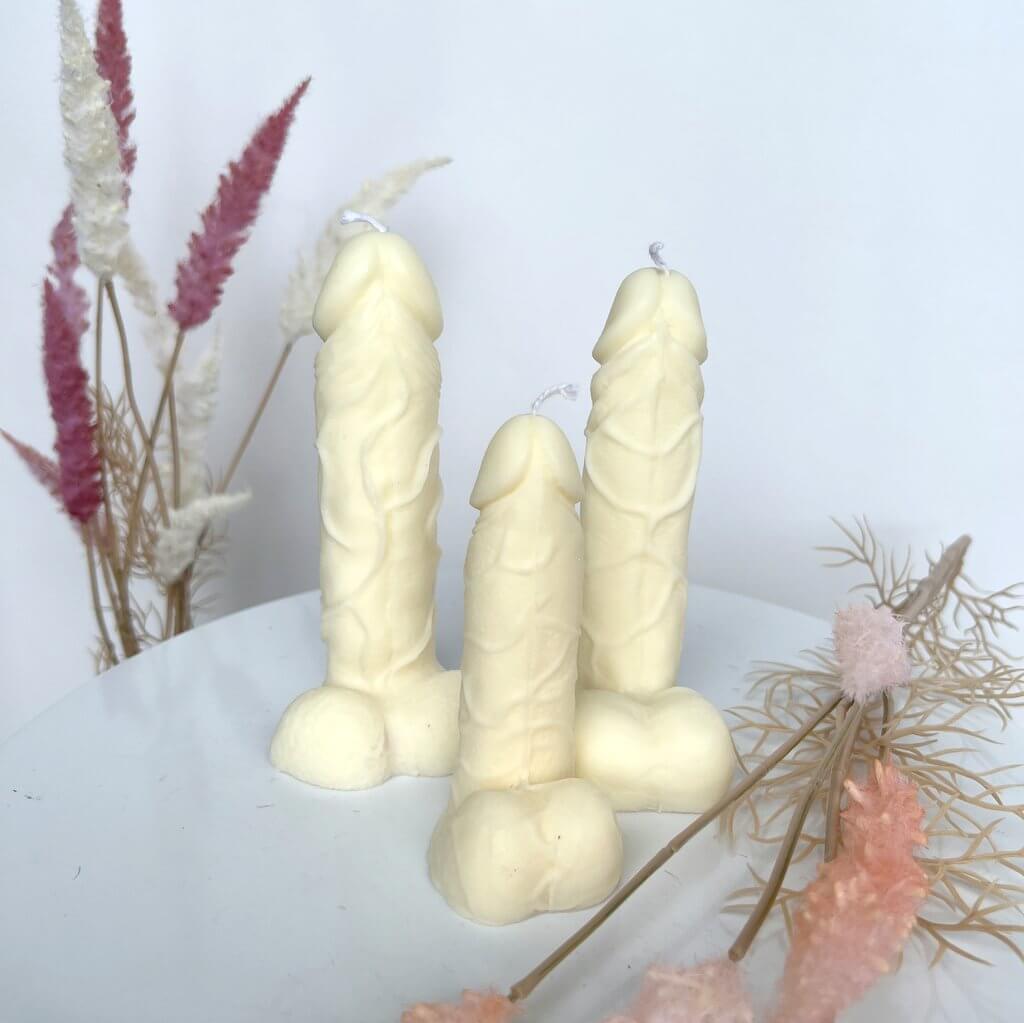 Premium Quality Natural Soy Wax Ivory Coconut & Lime Scented Penis Candle - PEN.04