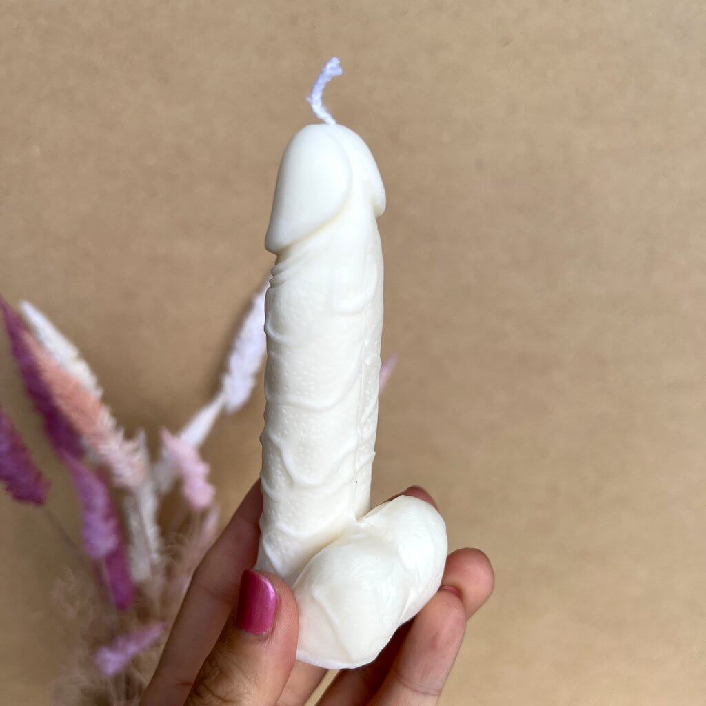 Premium Quality Handmade Natural Soy Wax White Penis Candle - PEN.06