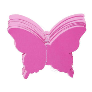 3m 3D Pink Butterfly Paper Garland - Butterfly Themed Party Decorations & Supplies