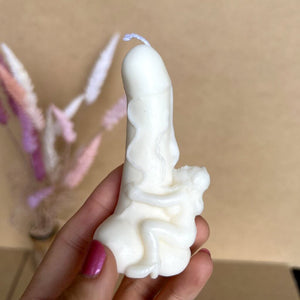 3D Sexy Woman Holding Penis Shaped Silicone Mold