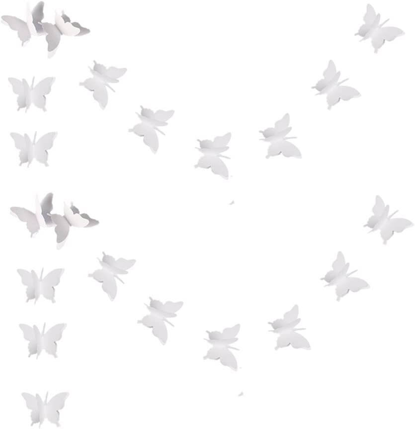 3D White Butterfly Paper Garland Hanging Decorations