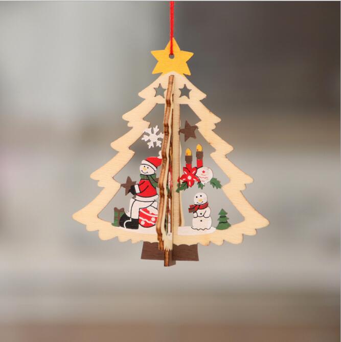 3D Wooden Christmas Tree Hanging Ornament - Xmas Tree