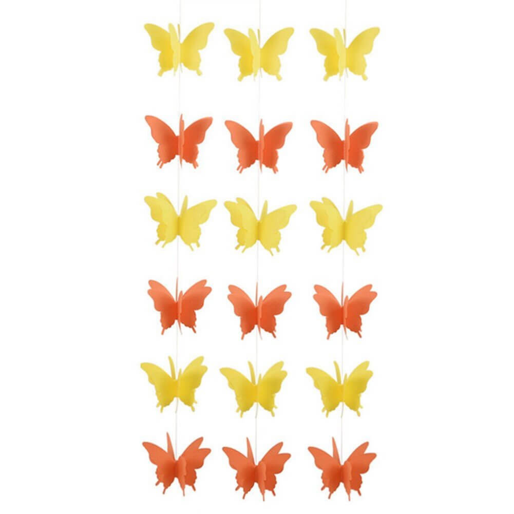 3D Yellow Butterfly Paper Garland