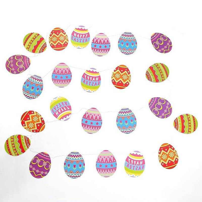 3m Colourful Easter Egg Paper Garland