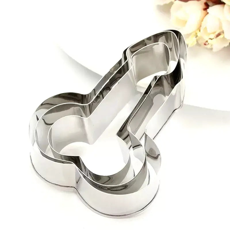 3pcs Stainless Steel Penis Shaped Cookie Mould Cutter