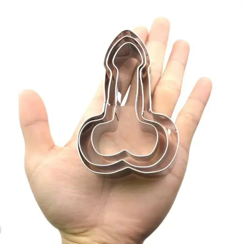 3pcs Stainless Steel Penis Shaped Cookie Mould Cutter