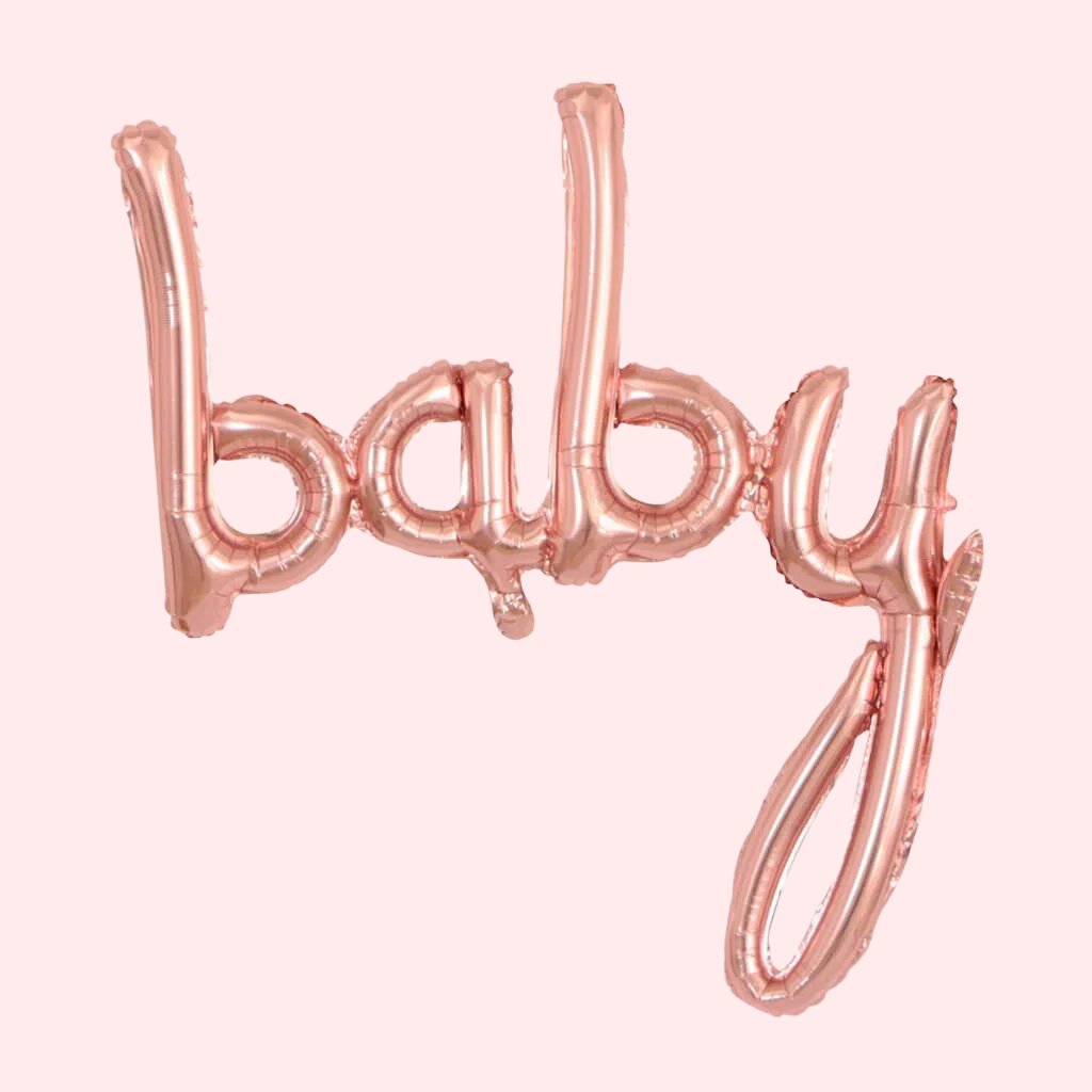 40 Inch Rose Gold 'baby' Script Baby Shower Foil Balloon Banner - It's A Girl Gender Reveal Party Decorations