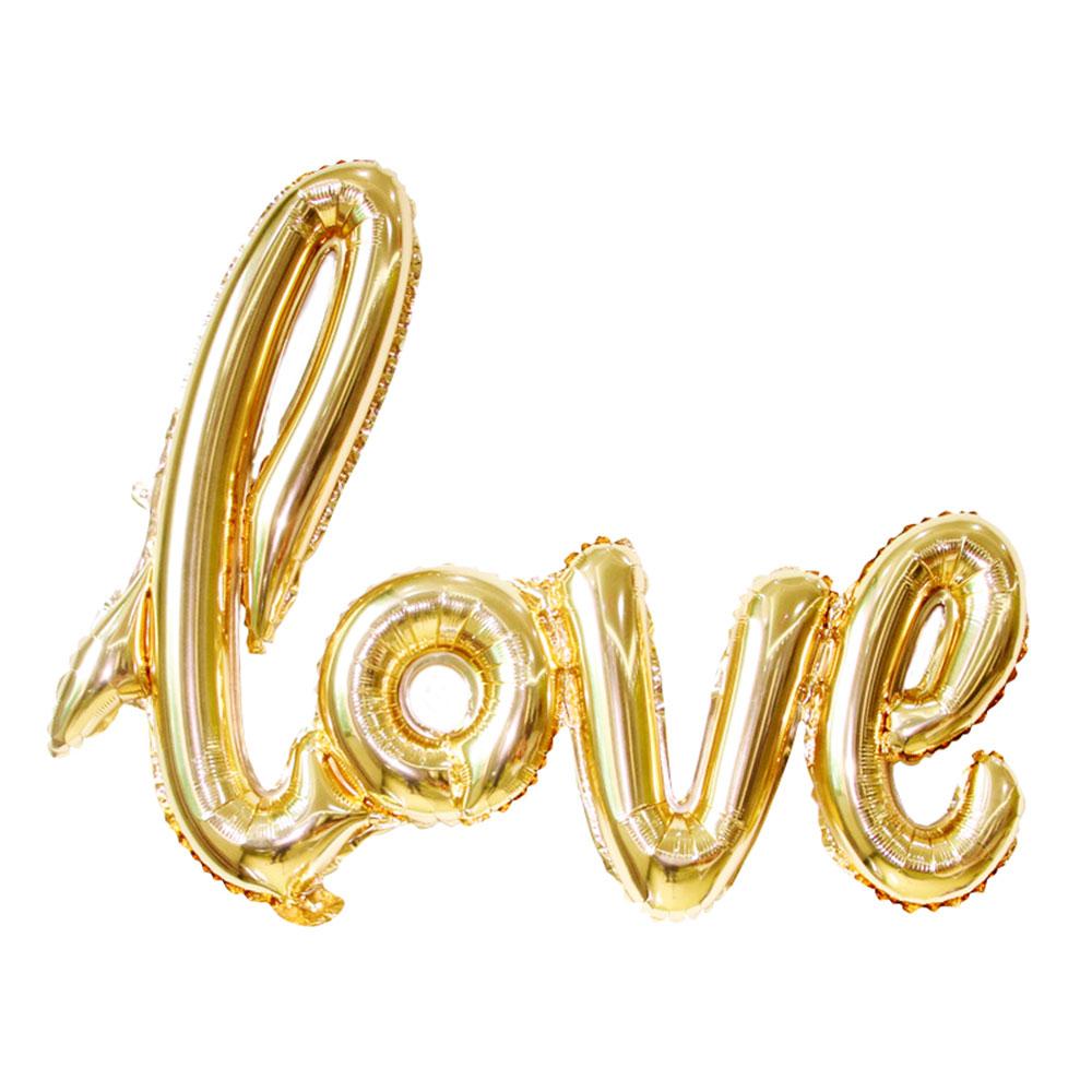40 Inch Gold Love Script Foil Balloon - Online Party Supplies