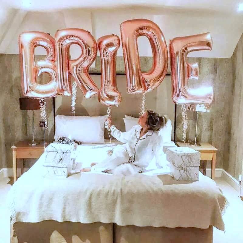 40" Jumbo Rose Gold BRIDE Foil Balloon Banner