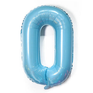 40" Jumbo Pastel Blue Number 0 Foil Balloon
