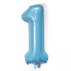 40" Jumbo Pastel Blue Number 1 Foil Balloon
