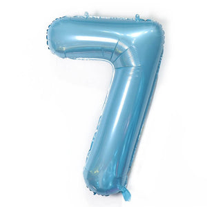 40" Jumbo Pastel Blue Number 7 Foil Balloon