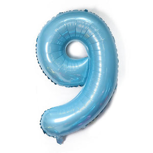 40" Jumbo Pastel Blue Number 9 Foil Balloon
