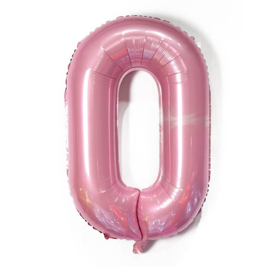 40" Jumbo Pastel Pink Number 0 Foil Balloon