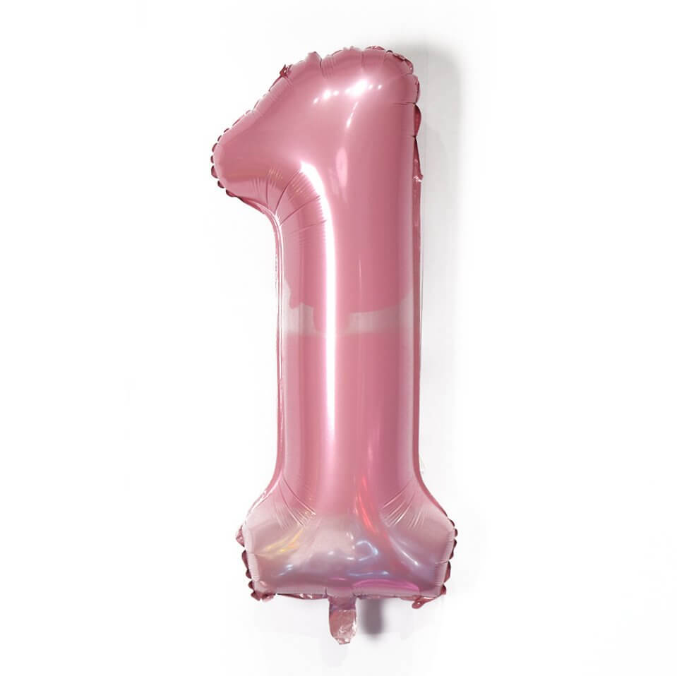 40-inch Jumbo Pastel Pink Number 1 Foil Balloon