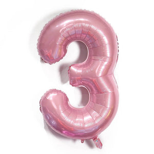 40" Jumbo Pastel Pink Number 3 Foil Balloon