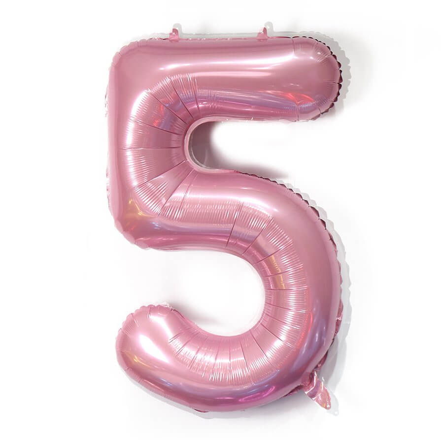 40-inch Jumbo Pastel Pink Number 5 Foil Balloon