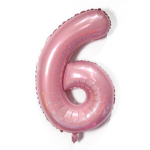 40" Jumbo Pastel Pink Number 6 Foil Balloon