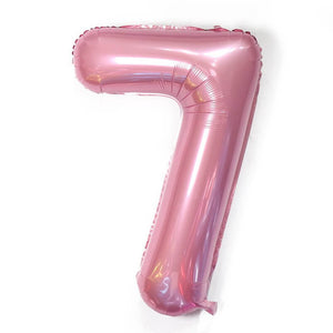40" Jumbo Pastel Pink Number 7 Foil Balloon