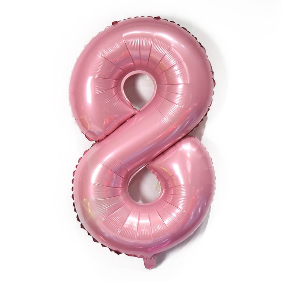 40-inch Jumbo Pastel Pink Number 8 Foil Balloon