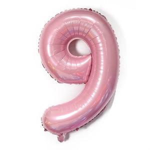 40" Jumbo Pastel Pink Number 9 Foil Balloon