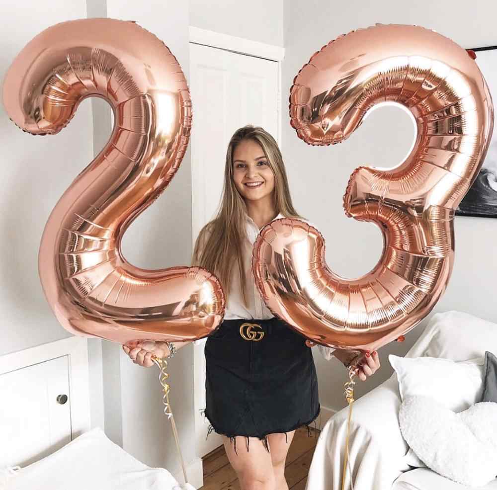 40 Inch Jumbo Rose Gold 0-9 Number Foil Balloons - Online Party Supplies