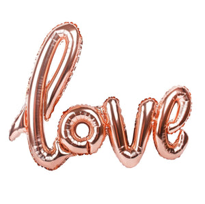 40 Inch Rose Gold Love Script Foil Balloon - Online Party Supplies