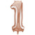 40cm Rose Gold Number Air-Filled Foil Balloon - Number 1 - Online Party Supplies
