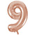 40cm Rose Gold Number Air-Filled Foil Balloon - Number 9 - Online Party Supplies