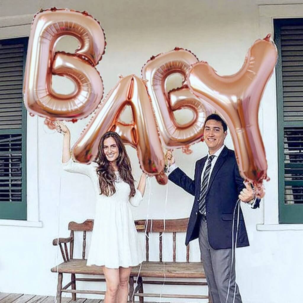 40" Jumbo Rose Gold BABY Baby Shower Foil Balloon Banner